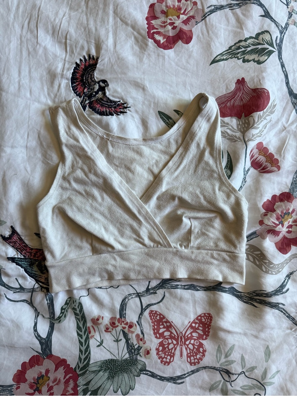 Cream Wrap-Front Women's Bralette Top